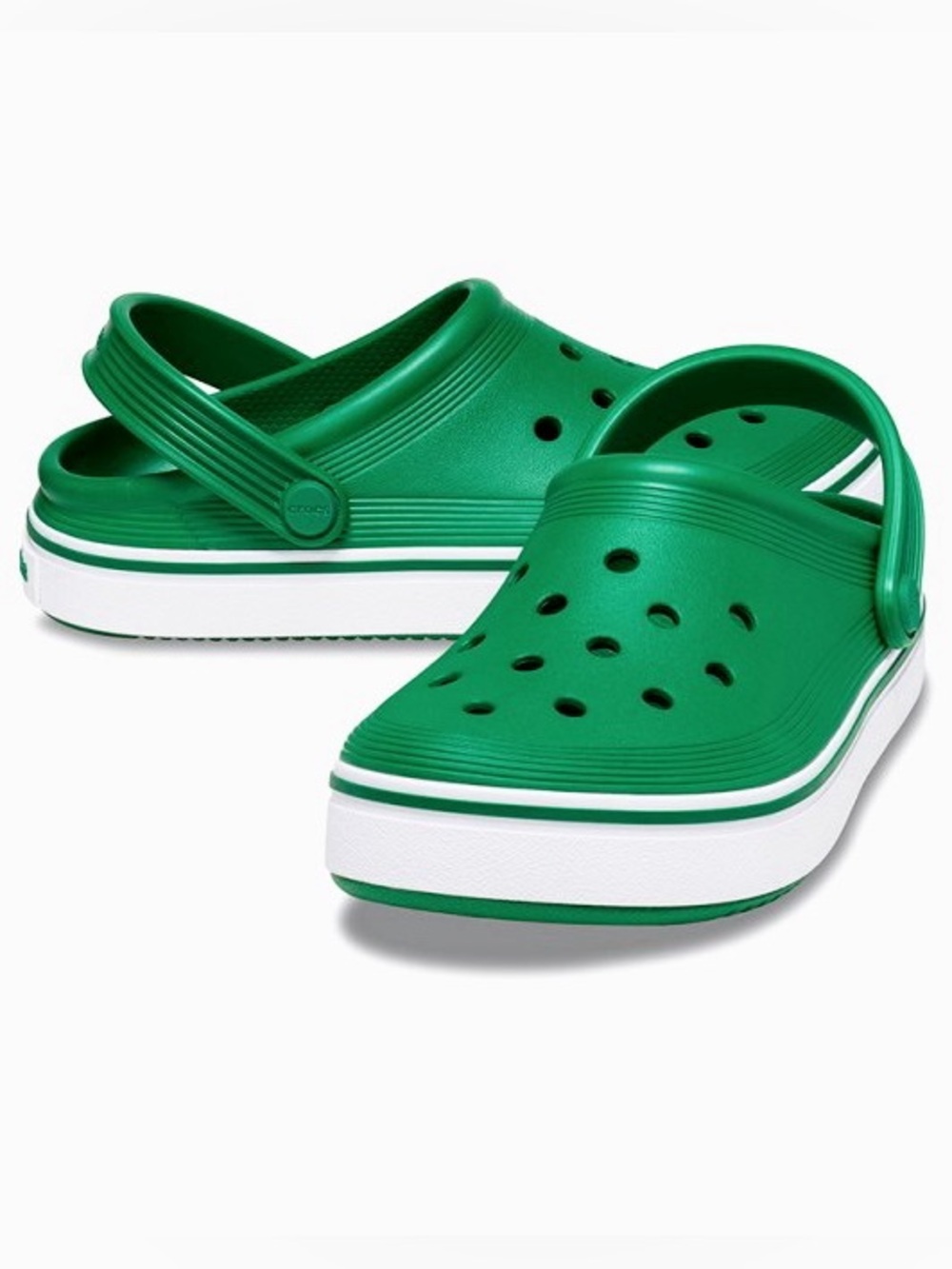 Kids Crocs Off Court Clogs Green/White Shoes Size 4